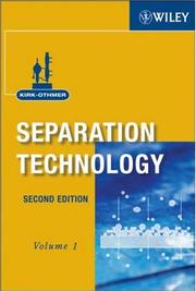 Cover of: Kirk-Othmer Separation Technology