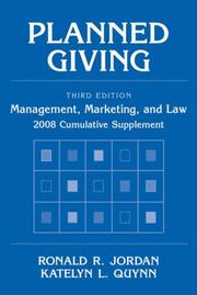 Cover of: Planned Giving: Management, Marketing, and Law, 2008 Cumulative Supplement