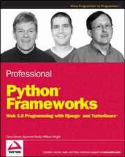 Cover of: Professional Python Frameworks by Dana Moore, Raymond Budd, William Wright