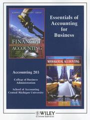 Cover of: (WCS)Financial Accounting 4th Edition Chatpers 1-9 with Managerial Accounting 3rd Edition Chapters 1, 5 & 9 for CMU