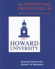 Cover of: (WCS)Accounting Principles II for Howard University Revised 2006-07 Edition