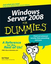 Cover of: Windows Server 2008 For Dummies (For Dummies (Computer/Tech)) by Ed Tittel, Justin Korelc