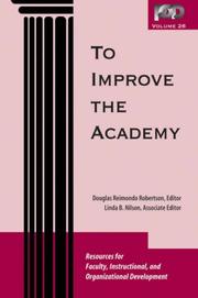 Cover of: To Improve the Academy by 