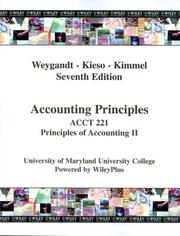 Cover of: (WCS)Accounting Principles, 7th Edition Acct 221 UMUC by Jerry J. Weygandt, Jerry J. Weygandt