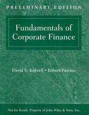 Cover of: Fundamentals of Corporate Finance by David S. Kidwell, Robert Parrino
