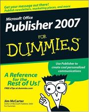 Cover of: Microsoft Office Publisher 2007 For Dummies (For Dummies (Computer/Tech)) by Jim McCarter, Jacqui Salerno Mabin