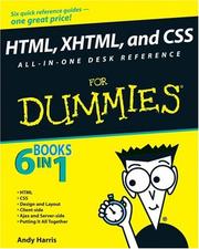 Cover of: HTML, XHTML, and CSS All-in-One Desk Reference For Dummies by Andy Harris