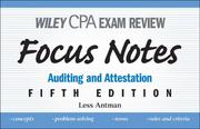 Cover of: Wiley CPA Examination Review Focus Notes: Auditing and Attestation (Wiley Cpa Examination Review Focus Notes)