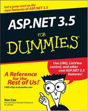 Cover of: ASP.NET 3.5 For Dummies (For Dummies (Computer/Tech)) by Ken Cox