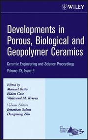 Cover of: Developments in Porous, Biological and Geopolymer Ceramics (Ceramic Engineering and Science Proceedings)