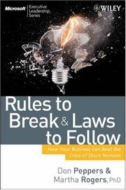Cover of: Rules to Break and Laws to Follow by Don Peppers, Martha Rogers