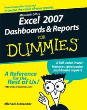 Cover of: Excel 2007 Dashboards & Reports For Dummies (For Dummies (Computer/Tech))