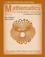 Cover of: Mathematics for Elementary Teachers, Illinois Correlation Guide Book: A Contemporary Approach