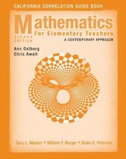 Cover of: Mathematics for Elementary Teachers, California Correlation Guide Book: A Contemporary Approach