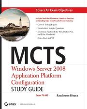 Cover of: MCTS: Windows Server 2008 Application Platform Configuration (Exam 70-643, with CD)