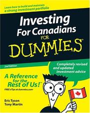 Cover of: Investing for Canadians for Dummies&reg; (For Dummies) by Eric Tyson, Tony Martin