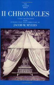 Cover of: Chronicles II by Jacob M. Meyers