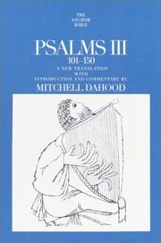 Cover of: Psalms III by Mitchell Dahood