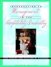 Cover of: Introduction to Management in the Hospitality Industry, Seventh Edition and NRAEF Student Workbook Package by Tom Powers, Jo Marie Powers, Clayton W. Barrows, National Restaurant Association Educational Foundation