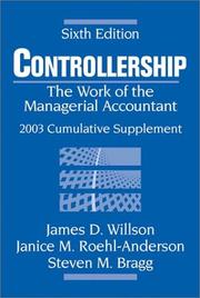 Cover of: Controllership: The Work of the Managerial Accountant, 2003 Cumulative Supplement