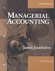 Cover of: Managerial Accounting, Working Papers