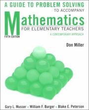 Cover of: Mathematics for Elementary Teachers: A Contemporary Approach, 5th Edition; A Guide to Problem Solving with Solutions Study Guide