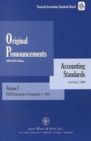 Cover of: 2000 Financial Accounting Standards Board (FASB) Original Pronouncements Volumes 1, 2 & 3 package