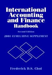 Cover of: International Accounting and Finance Handbook: 2001 Supplement (International Accounting and Finance Handbook Supplement)