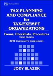 Cover of: Tax Planning and Compliance for Tax-Exempt Organizations | Jody Blazek