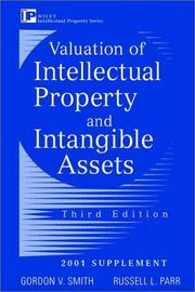Cover of: Valuation of Intellectual Property and Intangible Assets, 2001 Supplement (Intellectual Property-General, Law, Accounting & Finance, Management, Licensing, Special Topics)