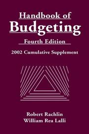 Cover of: Handbook of Budgeting, 2002 Cumulative Supplement, 4th Edition