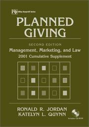 Cover of: Planned Giving: Management, Marketing and Law: 2001 Cumulative Supplement with CDROM (Wiley Nonprofit Series)