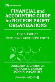 Cover of: Financial and Accounting Guide for Not-For-Profit Organizations: 2002 Cumulative Supplement (Financial and Accounting Guide for Not for Profit Organizations Cumulative Supplement)