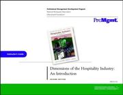 Cover of: Dimensions of the Hospitality Industry Instructors Guide