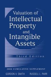 Cover of: Valuation of Intellectual Property and Intangible Assets, 2004 Cumulative Supplement  (Valuation of Intellectual Property and Intangible Assets Cumulative Supplement)