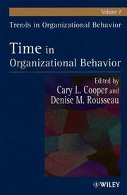 Cover of: Trends in Organizational Behavior, Volume 7, Time in Organizational Behavior