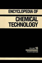 Cover of: Kirk-Othmer Encyclopedia of Chemical Technology, Mass Transfer to Neuroregulators (Encyclopedia of Chemical Technology)