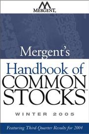 Cover of: Mergent's Handbook of Common Stocks Winter 2005: Featuring Third-Quarter Results for 2004 (Mergent's Handbook of Common Stocks)