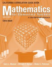 Cover of: Mathematics for Elementary Teachers, California State Guidelines Book: A Contemporary Approach