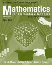 Cover of: Mathematics for Elementary Teachers, Virginia State Guide Book: A Contemporary Approach