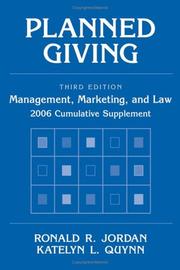 Cover of: Planned Giving: Management, Marketing, and Law, 2006 Cumulative Supplement