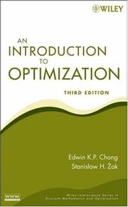 Cover of: An Introduction to Optimization (Wiley-Interscience Series in Discrete Mathematics and Optimization)