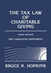 Cover of: The Tax Law of Charitable Giving by Bruce R. Hopkins, Bruce R. Hopkins