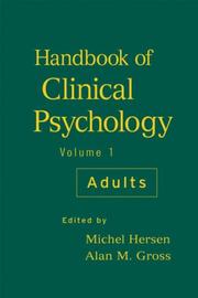 Cover of: Handbook of Clinical Psychology, Adults