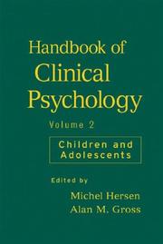 Cover of: Handbook of Clinical Psychology, Children and Adolescents