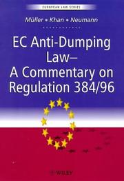 Cover of: Ec Anti-Dumping Trade Laws (European Law) by Nicholas Khan, Wolfgang Muller, Hans-Adolf Neumann