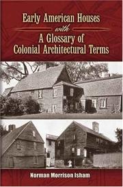 Cover of: Early American Houses: with A Glossary of Colonial Architectural Terms