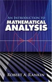 Cover of: An Introduction to Mathematical Analysis by Robert A. Rankin