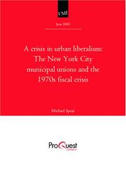 Cover of: A crisis in urban liberalism | Michael Spear