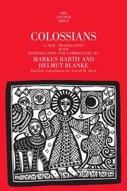 Cover of: Colossians: A New Translation with Introduction & Commentary